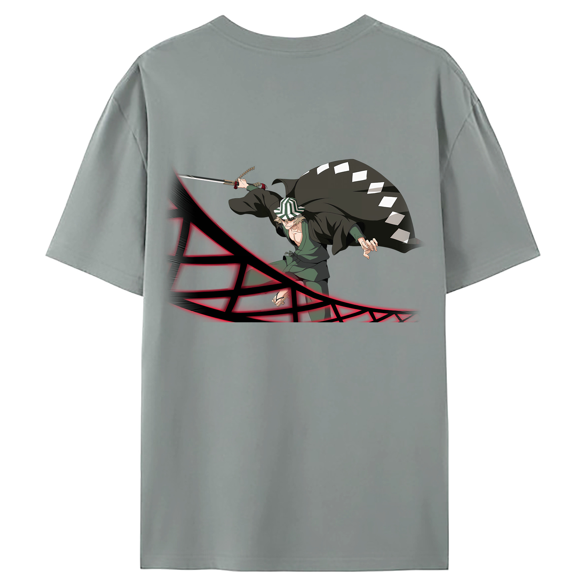 （画像用） "ブリーチ 浦原 喜助（うらはら きすけ） BLEACH Urahara Kisuke " 綿100％ メンズ半袖Tシャツ（バックプリント） 通気性